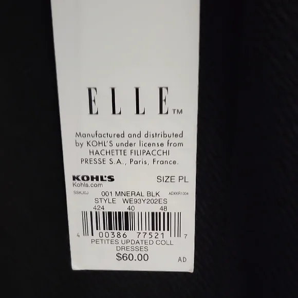 Elle Black Midi Dress with Floral Pleated Skirt Size Petite Large - Picture 7 of 8